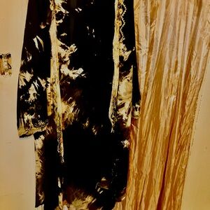Black and Cream Tie-Dye maxi  Kimono 💯 cotton